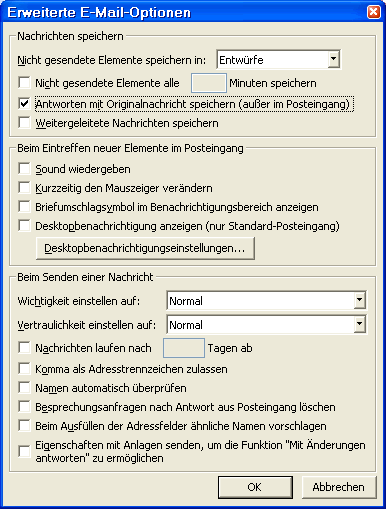 Nachrichten in Outlook archivieen