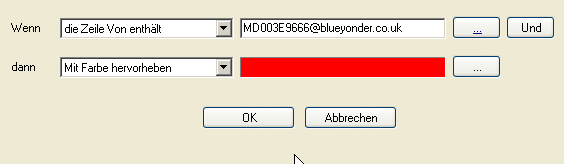 Nachrichten von bestimmten Absendern Farblich markieren 