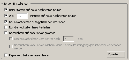 Thunderbird: Nachrichten nur für ein bestimmtes Konto automatisch herunterladen