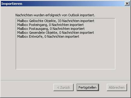 Nachrichten von Thunderbird nach Outlook