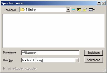 Nachrichten aus T-Online in Outlook Express importieren