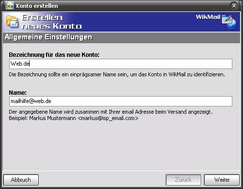 WikMail und Web.de