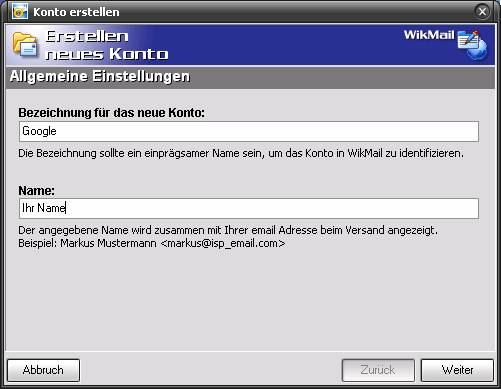 WikMail und Google Mail