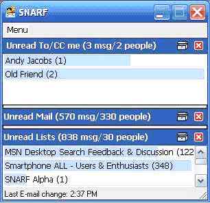 SNARF Outlook Tool