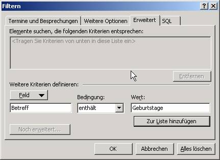 Outlook Filtern