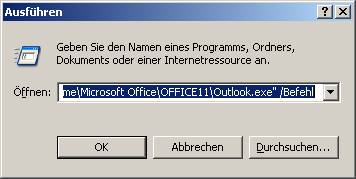 Outlook kommando befehle