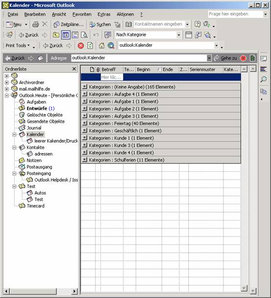 Outlook Nach Kategorie 