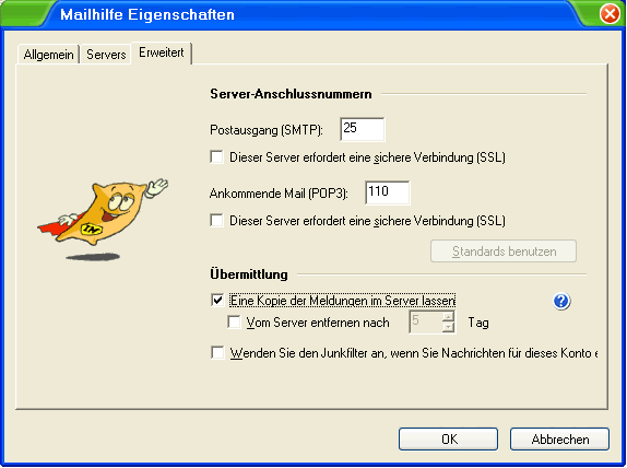 Emails auf dem Server belassen