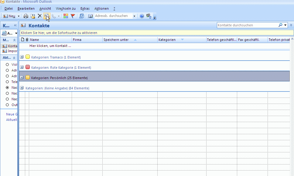 Kontakte erstellen und gruppieren mit Outlook 2007 ...