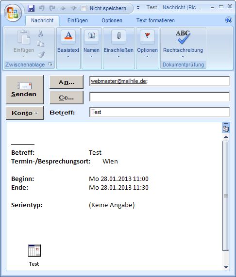 Senden Sie Besprechungsdetails In E Mails Anstatt Als Outlook Einladung Oder Ic Outlook Outlook 10 Kontakte Mailhilfe De