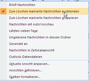 gelöschte IMAP-Nachrichten aus dem Posteingang ausblenden