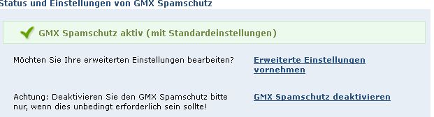 GMX SPAM DEAKTIVIEREN GMX SPAM DEAKTIVIEREN