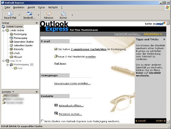 runasxp outlook express or thunderbird