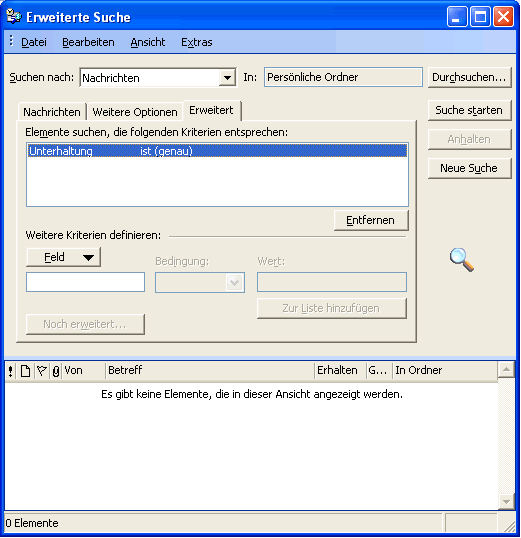 Outlook durchsuchen