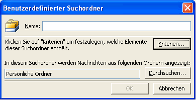 Outlook 2003 Benutzerdefinierter Suchordner