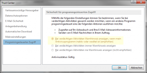 Ein Programm versucht eine E-Mail-Nachricht in Ihrem Namen zu senden