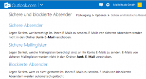 Synchronisation von Spam-Filtern für Outlook Accounts