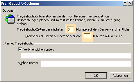 Die Frei-Gebucht-Informationen von Outlook komplett verbergen