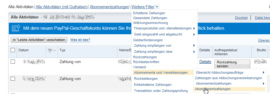 paypal abo kündigen