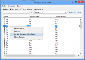 Einträge aus dem Adressbuch schnell in den Kontaktordner übernommen 