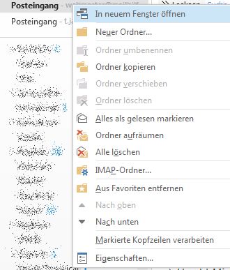 Outlook Suche in neuem Fenster