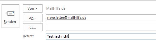 E-Mail-Kopf mit ausgegrautem Senden-Button