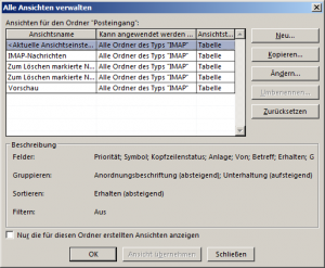 outlook ansichten verändern