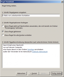 E-Mails von unbekannten Kontakten