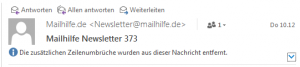 Nachrichtenkopf in Outlook 2016