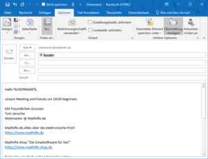 Auswählen von E-Mail-Empfängern in Outlook
