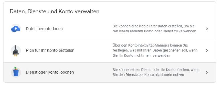 So löschen Sie schnell ein Gmail-Konto › Google Mail › Mailhilfe.de
